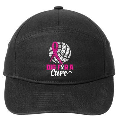 Dig For A Cure Breast Cancer Awareness Volleyball Pink Out 7-Panel Snapback Hat