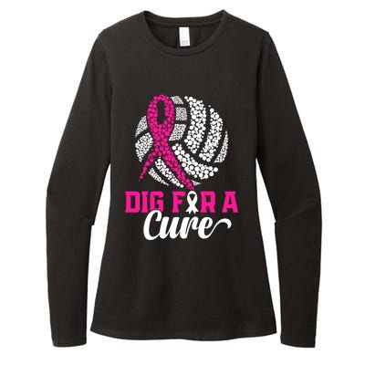 Dig For A Cure Breast Cancer Awareness Volleyball Pink Out Womens CVC Long Sleeve Shirt