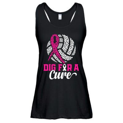 Dig For A Cure Breast Cancer Awareness Volleyball Pink Out Ladies Essential Flowy Tank