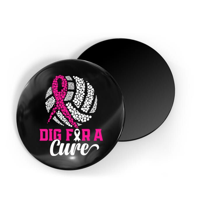 Dig For A Cure Breast Cancer Awareness Volleyball Pink Out Magnet