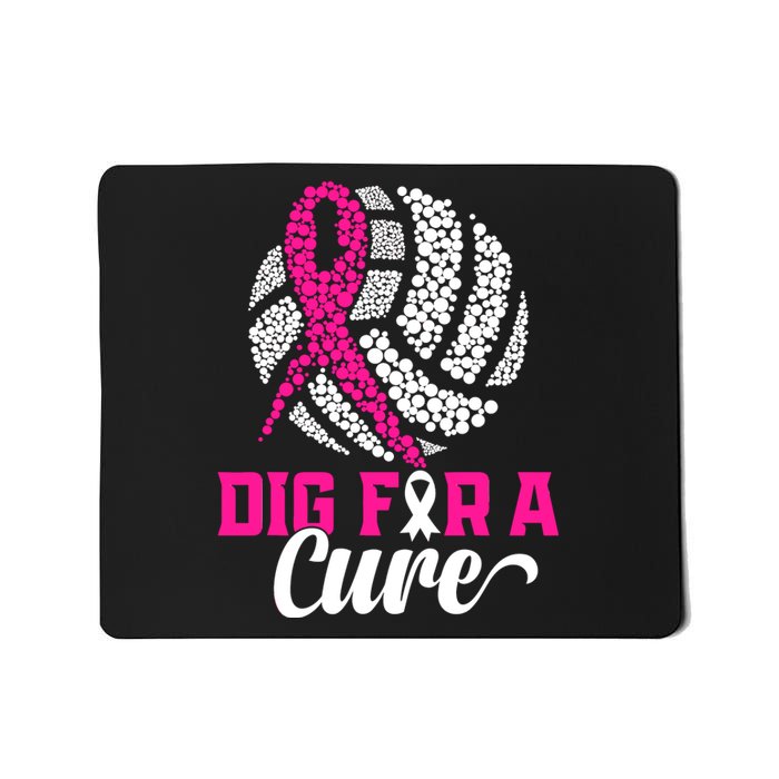 Dig For A Cure Breast Cancer Awareness Volleyball Pink Out Mousepad