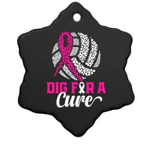 Dig For A Cure Breast Cancer Awareness Volleyball Pink Out Ceramic Star Ornament