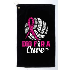 Dig For A Cure Breast Cancer Awareness Volleyball Pink Out Platinum Collection Golf Towel