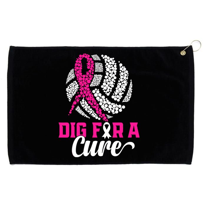 Dig For A Cure Breast Cancer Awareness Volleyball Pink Out Grommeted Golf Towel