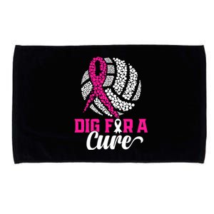 Dig For A Cure Breast Cancer Awareness Volleyball Pink Out Microfiber Hand Towel