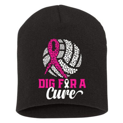 Dig For A Cure Breast Cancer Awareness Volleyball Pink Out Short Acrylic Beanie