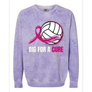 Dig For A Cure Breast Cancer Awareness Volleyball Pink Out Colorblast Crewneck Sweatshirt