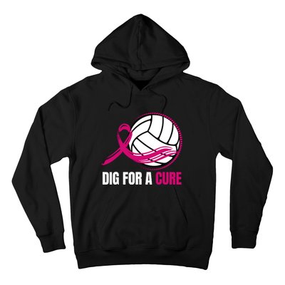 Dig For A Cure Breast Cancer Awareness Volleyball Pink Out Hoodie