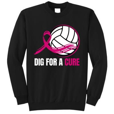 Dig For A Cure Breast Cancer Awareness Volleyball Pink Out Sweatshirt