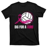 Dig For A Cure Breast Cancer Awareness Volleyball Pink Out T-Shirt