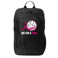 Dig For A Cure Breast Cancer Awareness Volleyball Pink Out City Backpack