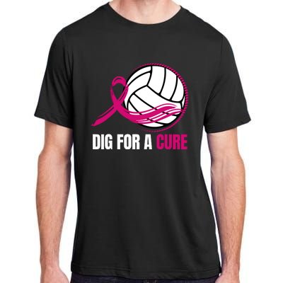 Dig For A Cure Breast Cancer Awareness Volleyball Pink Out Adult ChromaSoft Performance T-Shirt