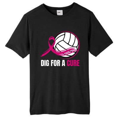 Dig For A Cure Breast Cancer Awareness Volleyball Pink Out Tall Fusion ChromaSoft Performance T-Shirt