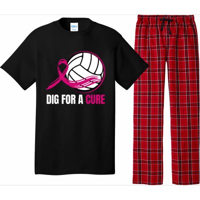 Dig For A Cure Breast Cancer Awareness Volleyball Pink Out Pajama Set