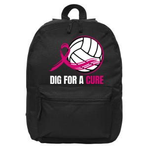 Dig For A Cure Breast Cancer Awareness Volleyball Pink Out 16 in Basic Backpack