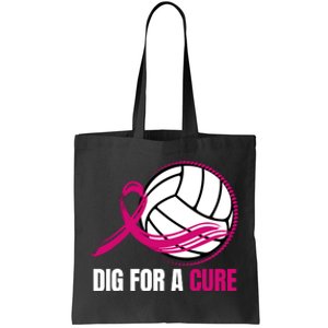 Dig For A Cure Breast Cancer Awareness Volleyball Pink Out Tote Bag