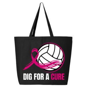 Dig For A Cure Breast Cancer Awareness Volleyball Pink Out 25L Jumbo Tote