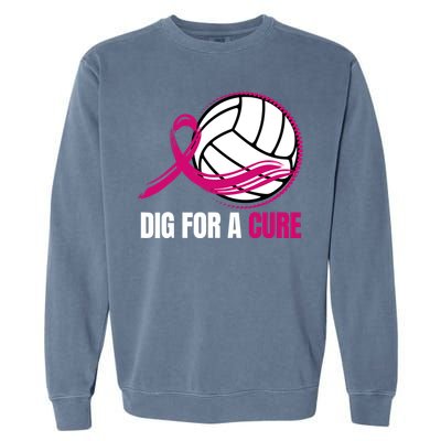 Dig For A Cure Breast Cancer Awareness Volleyball Pink Out Garment-Dyed Sweatshirt