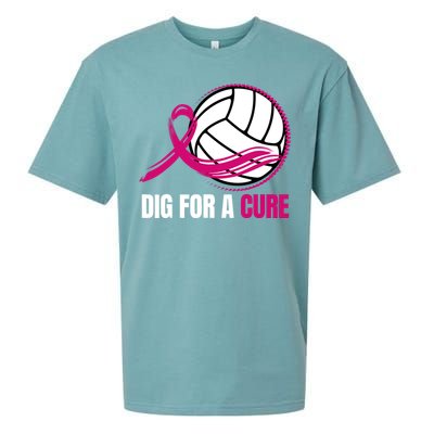 Dig For A Cure Breast Cancer Awareness Volleyball Pink Out Sueded Cloud Jersey T-Shirt