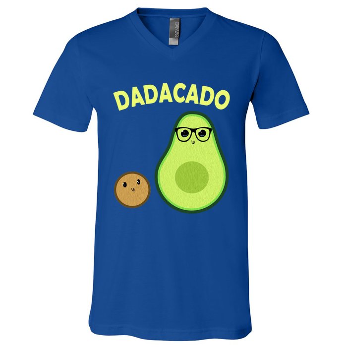 Dadacado Funny Avocado Dad And FatherS Day Daddy Great Gift V-Neck T-Shirt