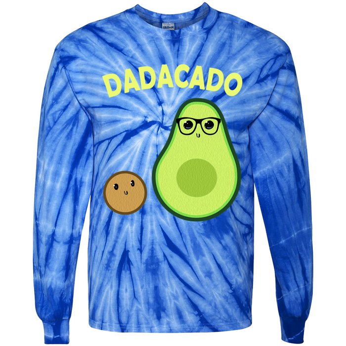 Dadacado Funny Avocado Dad And FatherS Day Daddy Great Gift Tie-Dye Long Sleeve Shirt