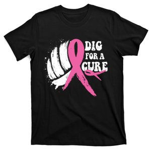 Dig For A Cure Breast Cancer Awareness Volleyball Pink Out T-Shirt