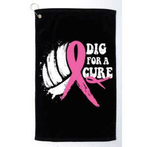 Dig For A Cure Breast Cancer Awareness Volleyball Pink Out Platinum Collection Golf Towel