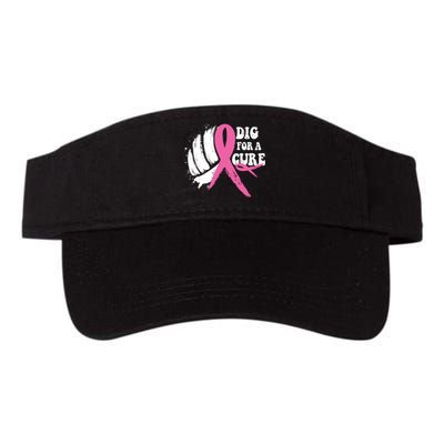 Dig For A Cure Breast Cancer Awareness Volleyball Pink Out Valucap Bio-Washed Visor