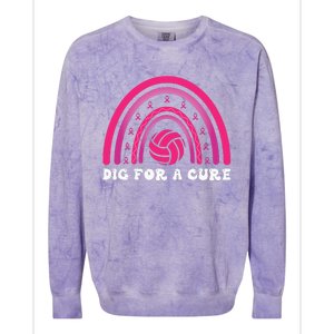 Dig For A Cure Breast Cancer Awareness Volleyball Pink Out Colorblast Crewneck Sweatshirt