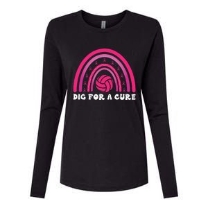 Dig For A Cure Breast Cancer Awareness Volleyball Pink Out Womens Cotton Relaxed Long Sleeve T-Shirt