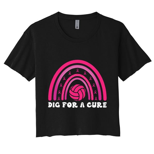 Dig For A Cure Breast Cancer Awareness Volleyball Pink Out Crop Top