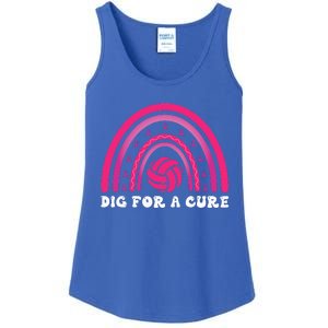 Dig For A Cure Breast Cancer Awareness Volleyball Pink Out Ladies Essential Tank