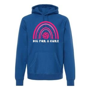 Dig For A Cure Breast Cancer Awareness Volleyball Pink Out Premium Hoodie