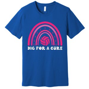 Dig For A Cure Breast Cancer Awareness Volleyball Pink Out Premium T-Shirt