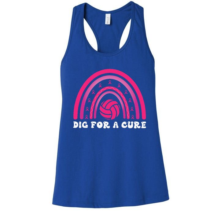 Dig For A Cure Breast Cancer Awareness Volleyball Pink Out Women's Racerback Tank