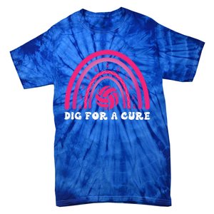 Dig For A Cure Breast Cancer Awareness Volleyball Pink Out Tie-Dye T-Shirt