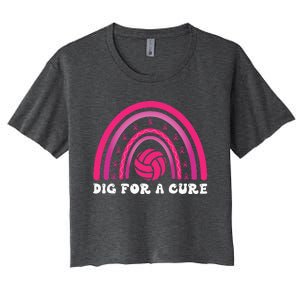 Dig For A Cure Breast Cancer Awareness Volleyball Pink Out Women's Crop Top Tee