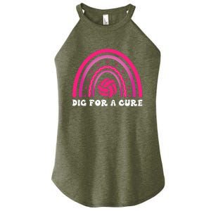 Dig For A Cure Breast Cancer Awareness Volleyball Pink Out Women's Perfect Tri Rocker Tank