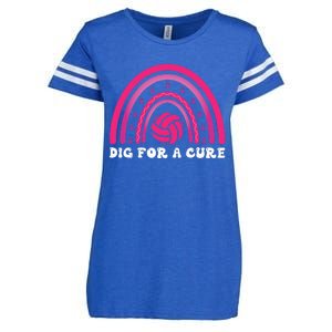 Dig For A Cure Breast Cancer Awareness Volleyball Pink Out Enza Ladies Jersey Football T-Shirt