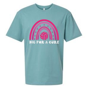 Dig For A Cure Breast Cancer Awareness Volleyball Pink Out Sueded Cloud Jersey T-Shirt