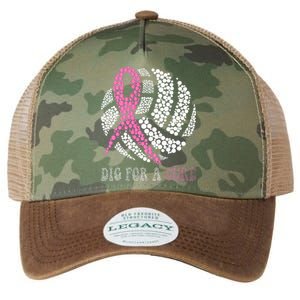 Dig For A Cure Breast Cancer Awareness Volleyball Pink Out Legacy Tie Dye Trucker Hat