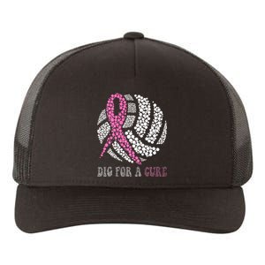 Dig For A Cure Breast Cancer Awareness Volleyball Pink Out Yupoong Adult 5-Panel Trucker Hat