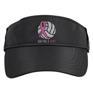 Dig For A Cure Breast Cancer Awareness Volleyball Pink Out Adult Drive Performance Visor