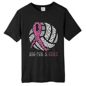 Dig For A Cure Breast Cancer Awareness Volleyball Pink Out Tall Fusion ChromaSoft Performance T-Shirt