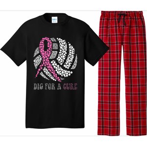 Dig For A Cure Breast Cancer Awareness Volleyball Pink Out Pajama Set