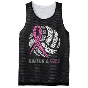 Dig For A Cure Breast Cancer Awareness Volleyball Pink Out Mesh Reversible Basketball Jersey Tank