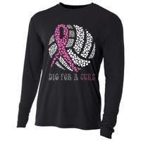 Dig For A Cure Breast Cancer Awareness Volleyball Pink Out Cooling Performance Long Sleeve Crew