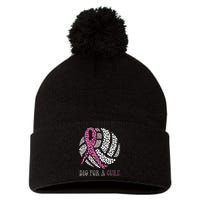 Dig For A Cure Breast Cancer Awareness Volleyball Pink Out Pom Pom 12in Knit Beanie