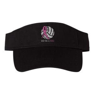 Dig For A Cure Breast Cancer Awareness Volleyball Pink Out Valucap Bio-Washed Visor