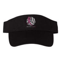 Dig For A Cure Breast Cancer Awareness Volleyball Pink Out Valucap Bio-Washed Visor